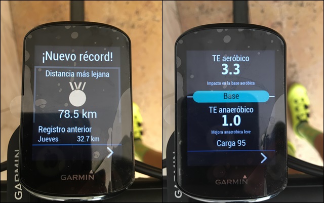 Registros personales Garmin Edge 530