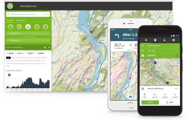Komoot planificar rutas bici