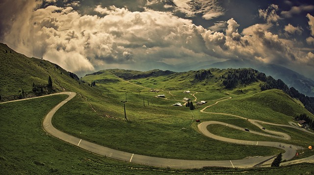 Kitzbuhel. The Kitz Horn cycle race.