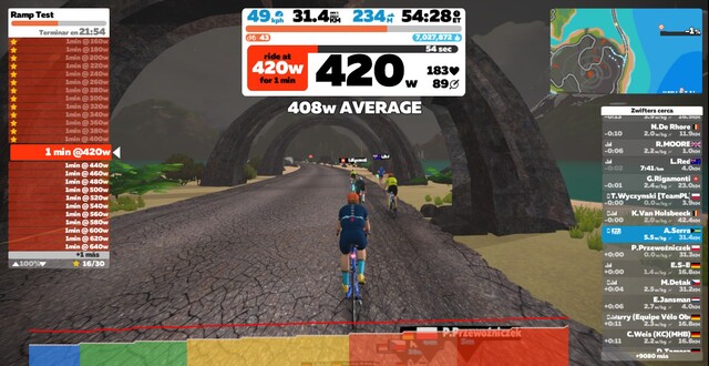 test FTP Zwift, ramp test