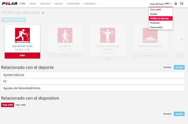 perfiles deporte polar a300