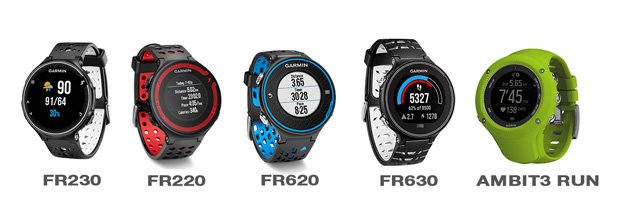 comparativa Forerunner 230 con forerunner 220, forerunner 620 y forerunner 630 