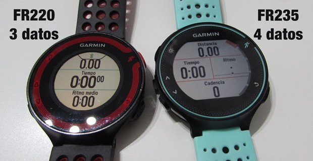 datos por pantalla Forerunner 235