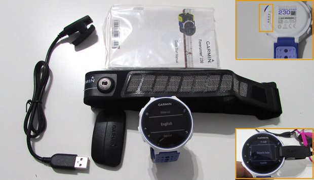forerunner 230 contenido caja