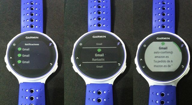 notificaciones móviles en el forerunner 230