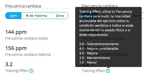 training effect garmin forerunner 230