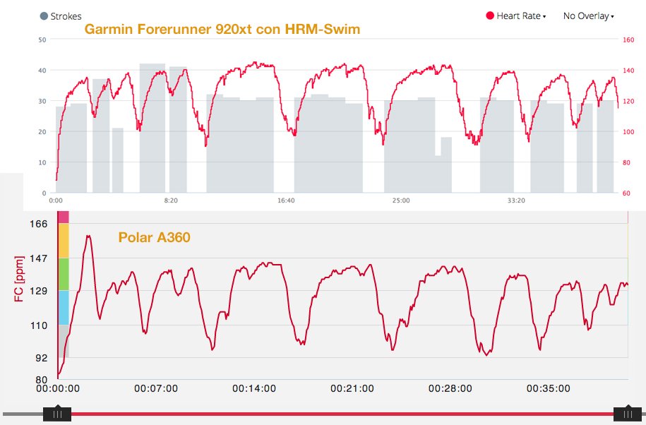 Natación con pulsómetro Polar A360
