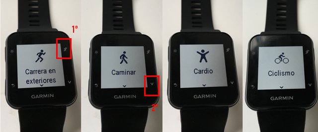 perfiles deportivos Garmin Forerunner 35