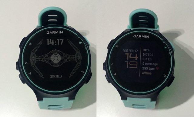 Watch face line y space star wars de Connect IQ en Garmin Forerunner 735xt