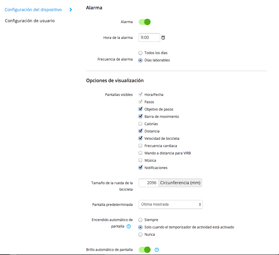 Configuración garmin vivosmart