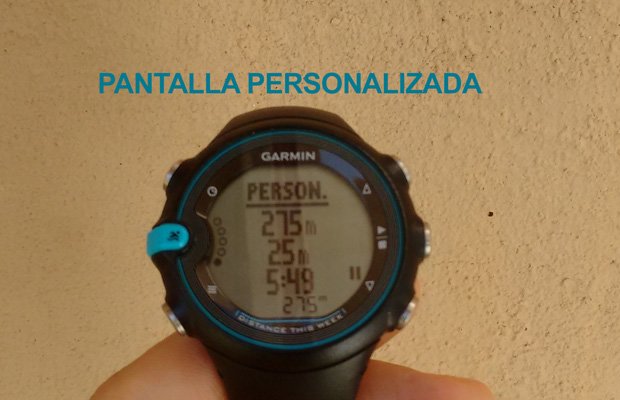garmin swim pantalla personalizada