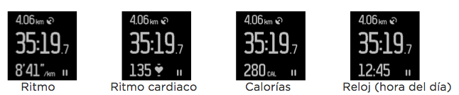 Pantallas fitbit surge modo carrera