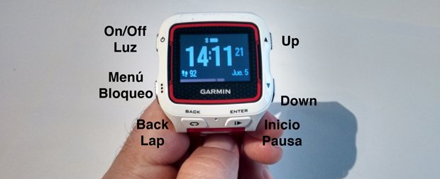 botones Garmin forerunner 920xt