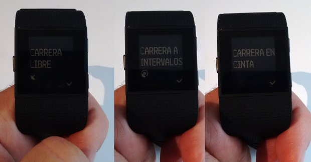 fitbit surge modos carrera