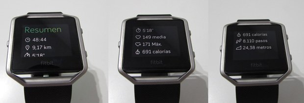 resumen actividad calorias fitbit blaze
