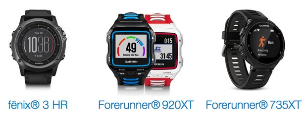 comparativa Forerunner 920xt, Forerunner 735xt y Fenix 3 HR