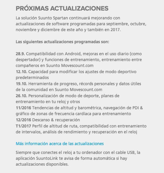 calendario actualizaciones spartan ultra