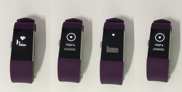 Ejercicios de respiración guiada en el Fitbit Charge 2