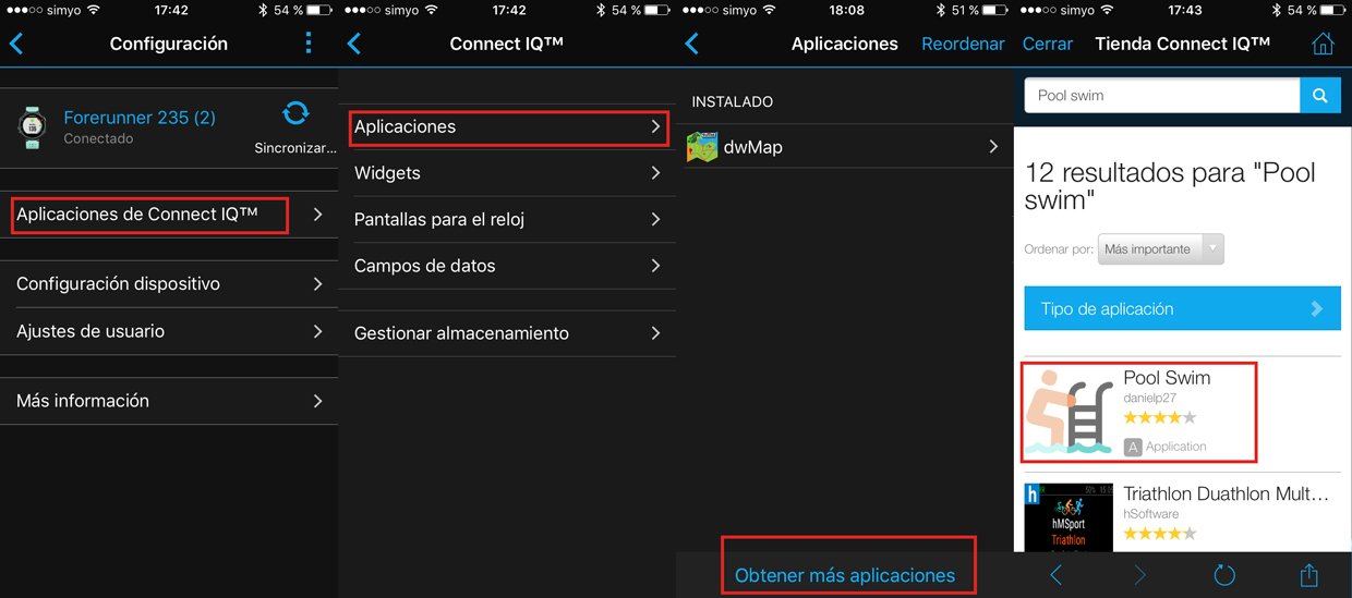 instalación aplicaciones connect IQ en Forerunner