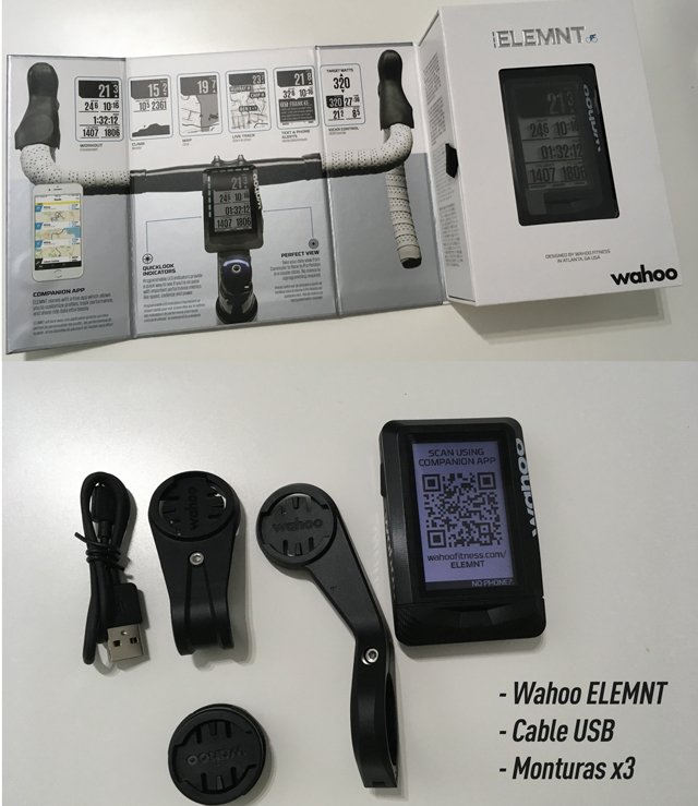 GPS-ciclismo-Wahoo-elemnt-contenido-caja