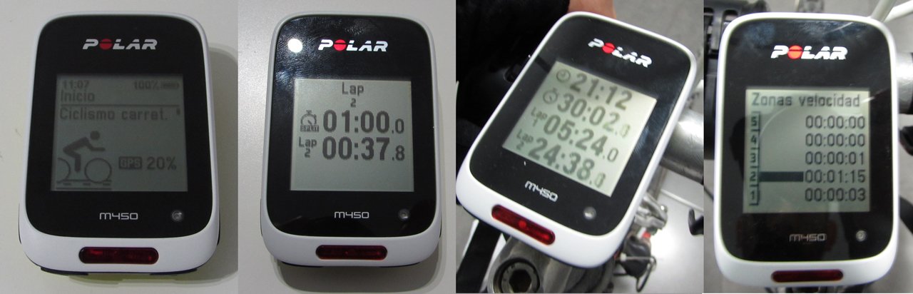Pantallas de datos en Polar M450