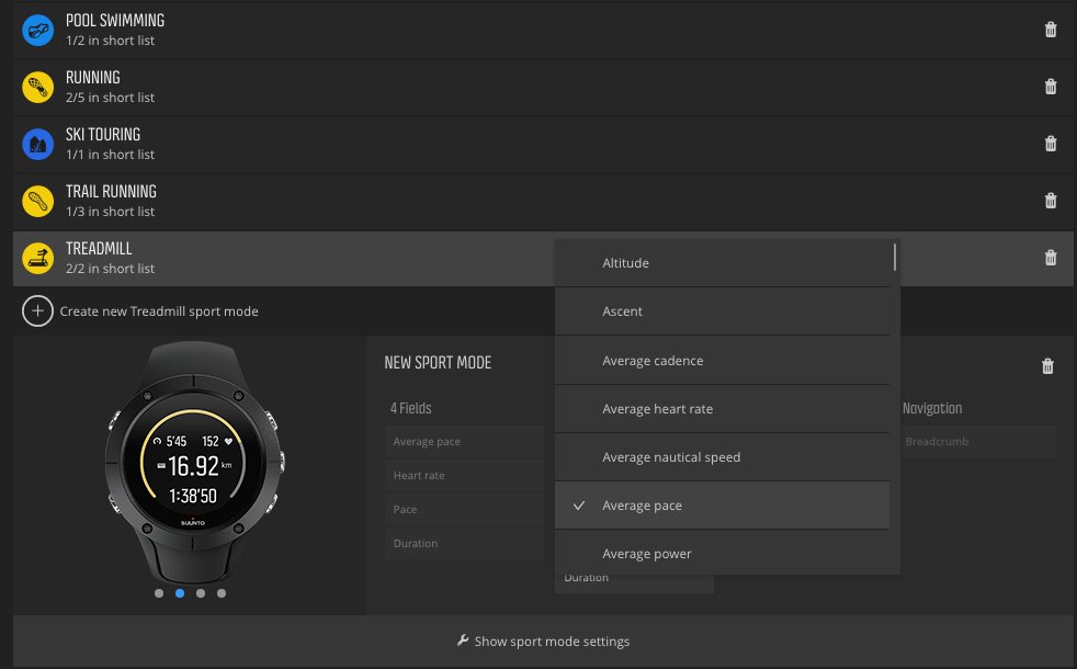 Configuración perfiles deportivo Suunto Spartan