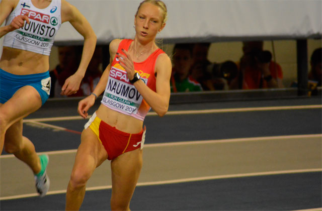 Zoya Naumov, durante el Europeo de Pista Cubierta de Glasgow / LBDC