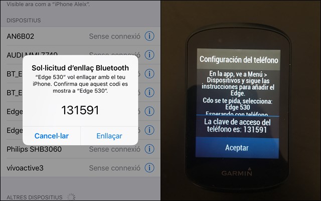 Garmin Edge 530 sincronizacion