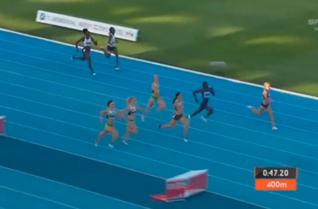 Imagen de la prueba femenina de 400 en Polonia