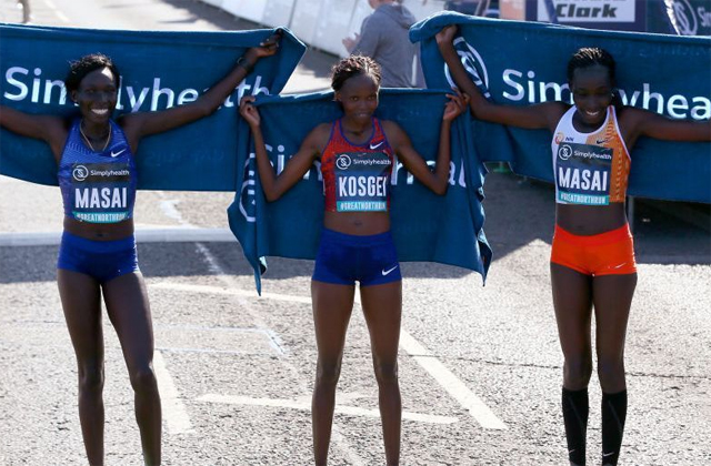 Brigid Kosgei y el podio en The Great North