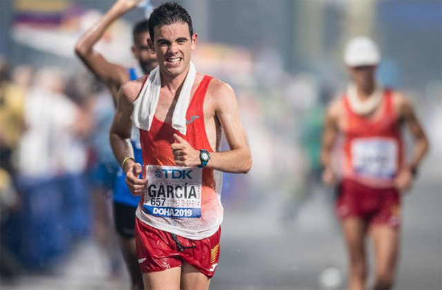 El marchador Diego García sufrió el calor sofocante de Doha
