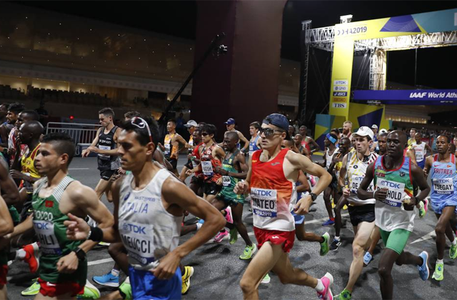 Dani Mateo, durante el Maratón de Doha