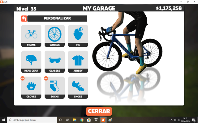 personalizar bicicleta zwift