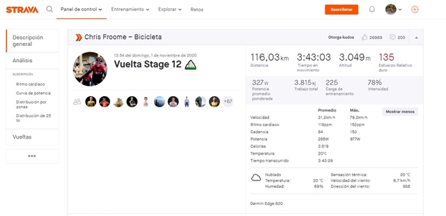 Chris Froome Strava Angliru