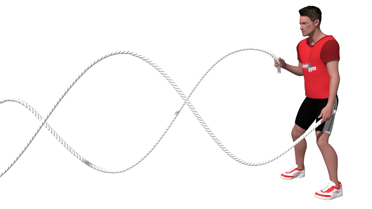 Ondas verticales + desplazamientos laterales con battling ropes