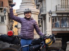Lael Wilcox, antes de empezar la ruta Montañas Vacías