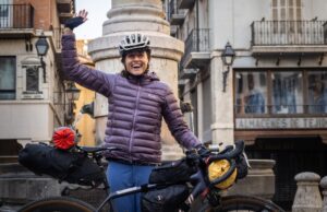 Lael Wilcox, antes de empezar la ruta Montañas Vacías