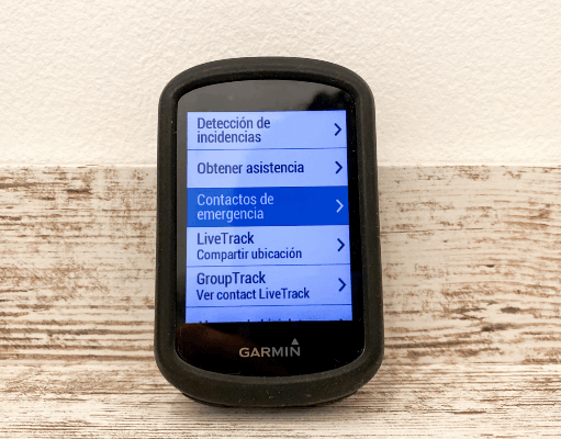 Contactos de emergencia dispositivo Garmin