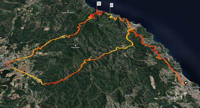 Ruta ciclista Lloret de mar Tossa de mar Llagostera