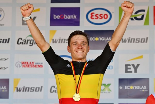 Remco Evenepoel Nationals Podium