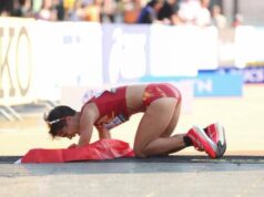 María Pérez rompió a llorar tras lograr el oro
