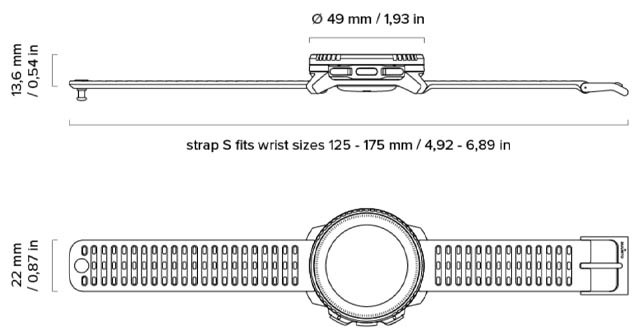 Dimensiones Suunto Vertical
