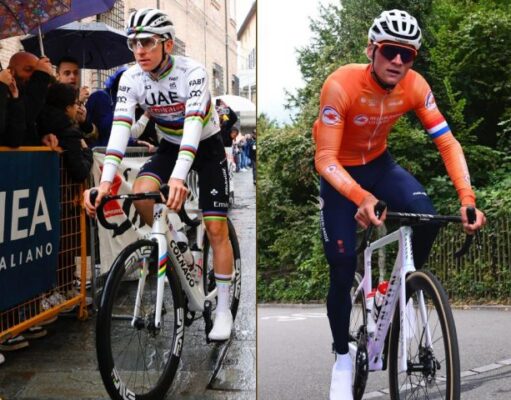 Pogacar y Van der Poel. Foto: UAE Team Emirates y Alpecin-Deceuninck Cycling Team