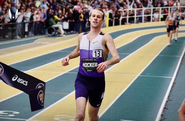 Hocker, en una imagen durante su Récord de América / USATF