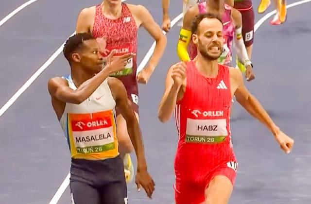 Masalela y Habz en la llegada del meeting de Torun