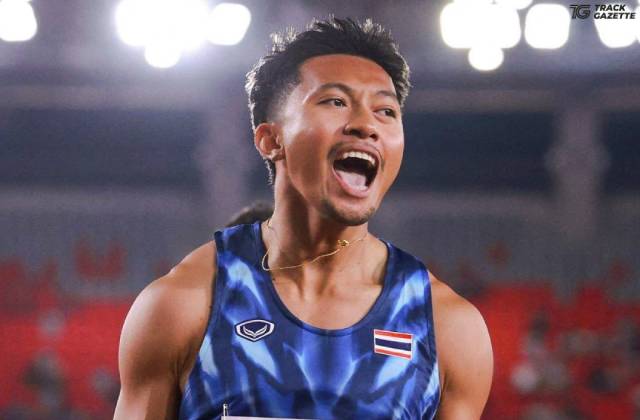 Puripol Boonson celebra su victoria en los Juegos Asiáticos