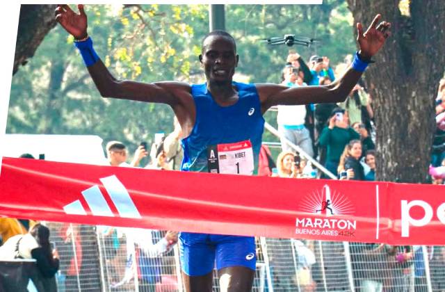 Chumba, a su llegada al Maratón de Buenos Aires